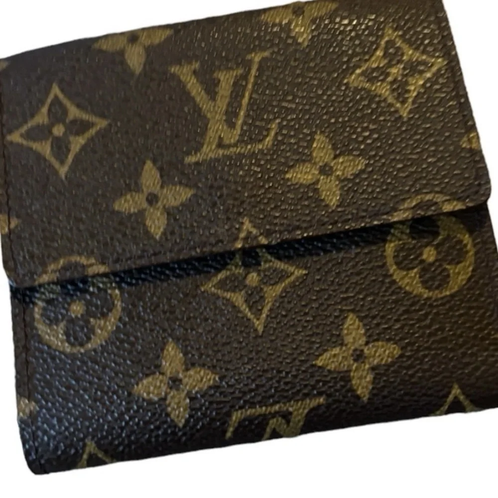 Louis Vuitton vintage bifold wallet snaps brown logo/gold hardware - Picture 2 of 13